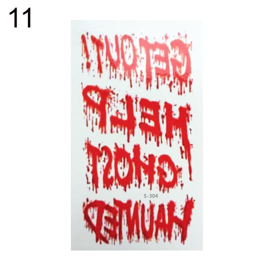 3D Halloween Bloody Scar Temporary Tattoo Sticker Cosplay Body Art Makeup Decal