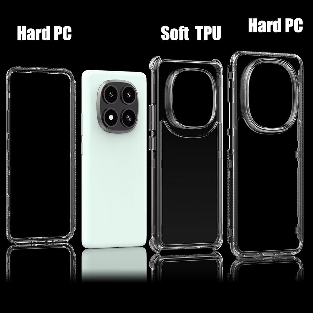 For Redmi Note 14 Pro 5G Phone Case,3 In 1 Shockproof Slim Fit Clear Fullbody Protective Cover For Redmi Note 14 Pro 5G