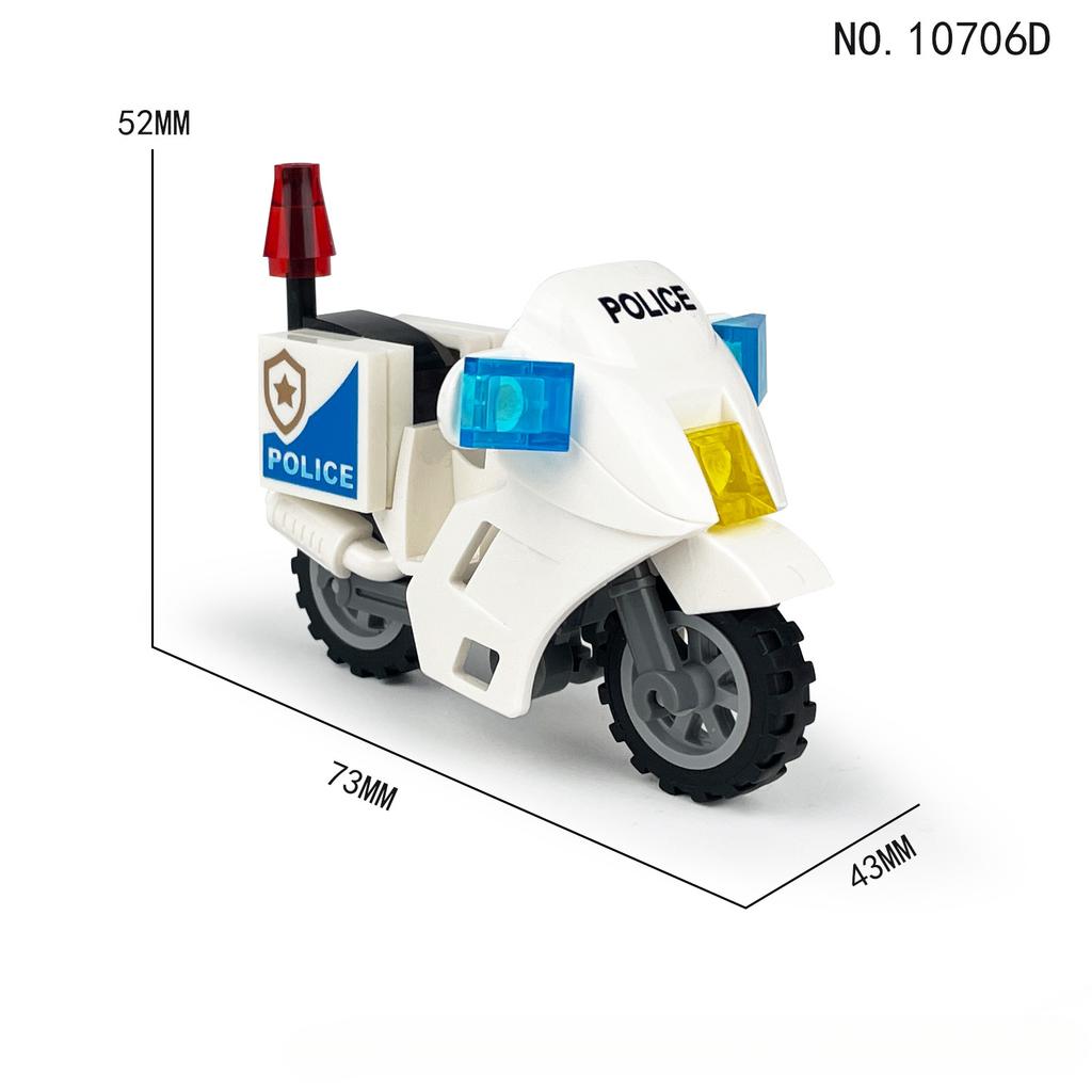 10706D Valkyrie Eisen Motorrad Weiß Polizei Auto kinder Bausteine