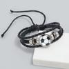 1pc Boys Soccer Decor Braided Detail PU Polyurethane Fashionable Bracelet For Gift