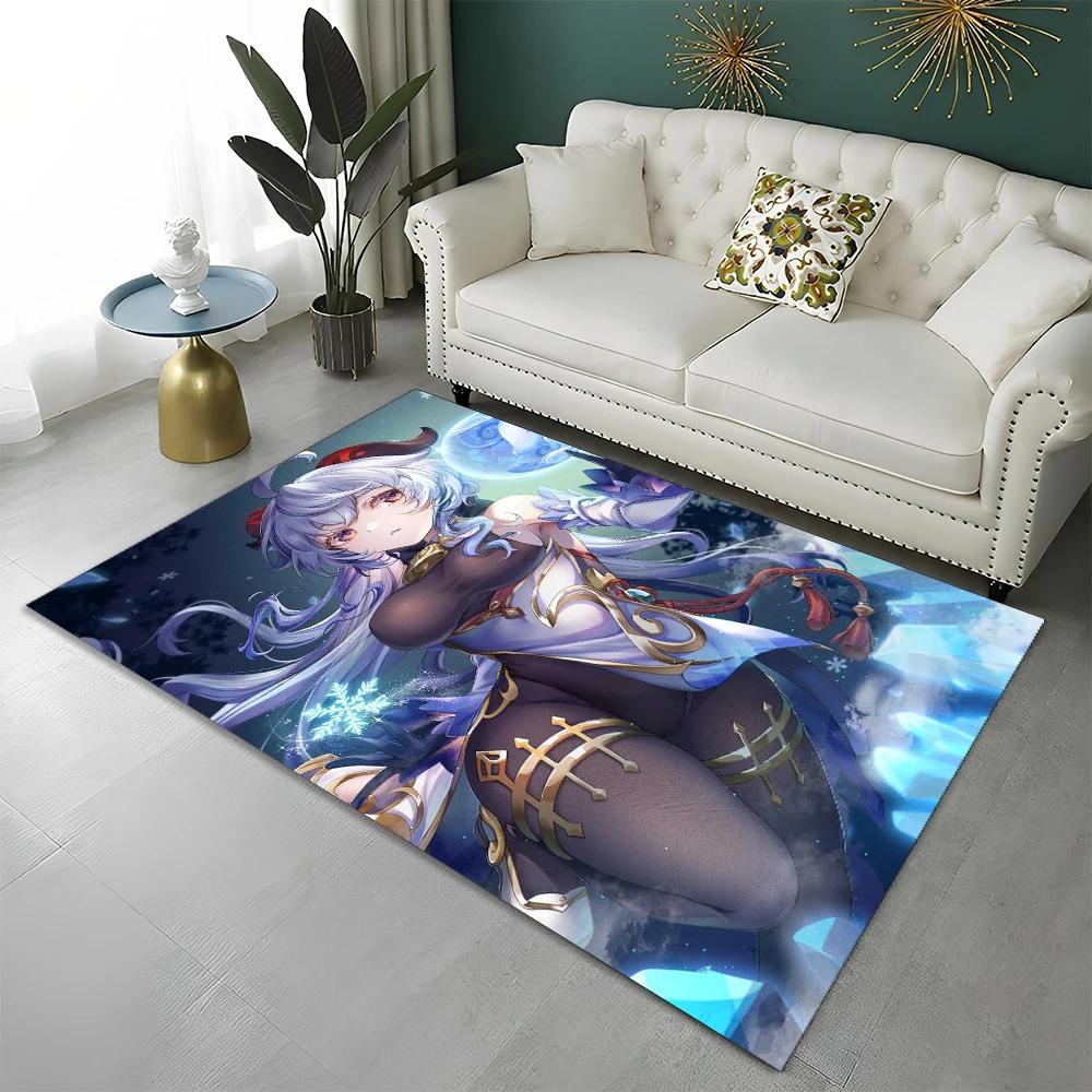 Game Genshin Impact Gamer Cartoon  Carpet Rug for Home Living Room Bedroom Sofa Doormat Decor,Child Area Rug Non-slip Floor Mat