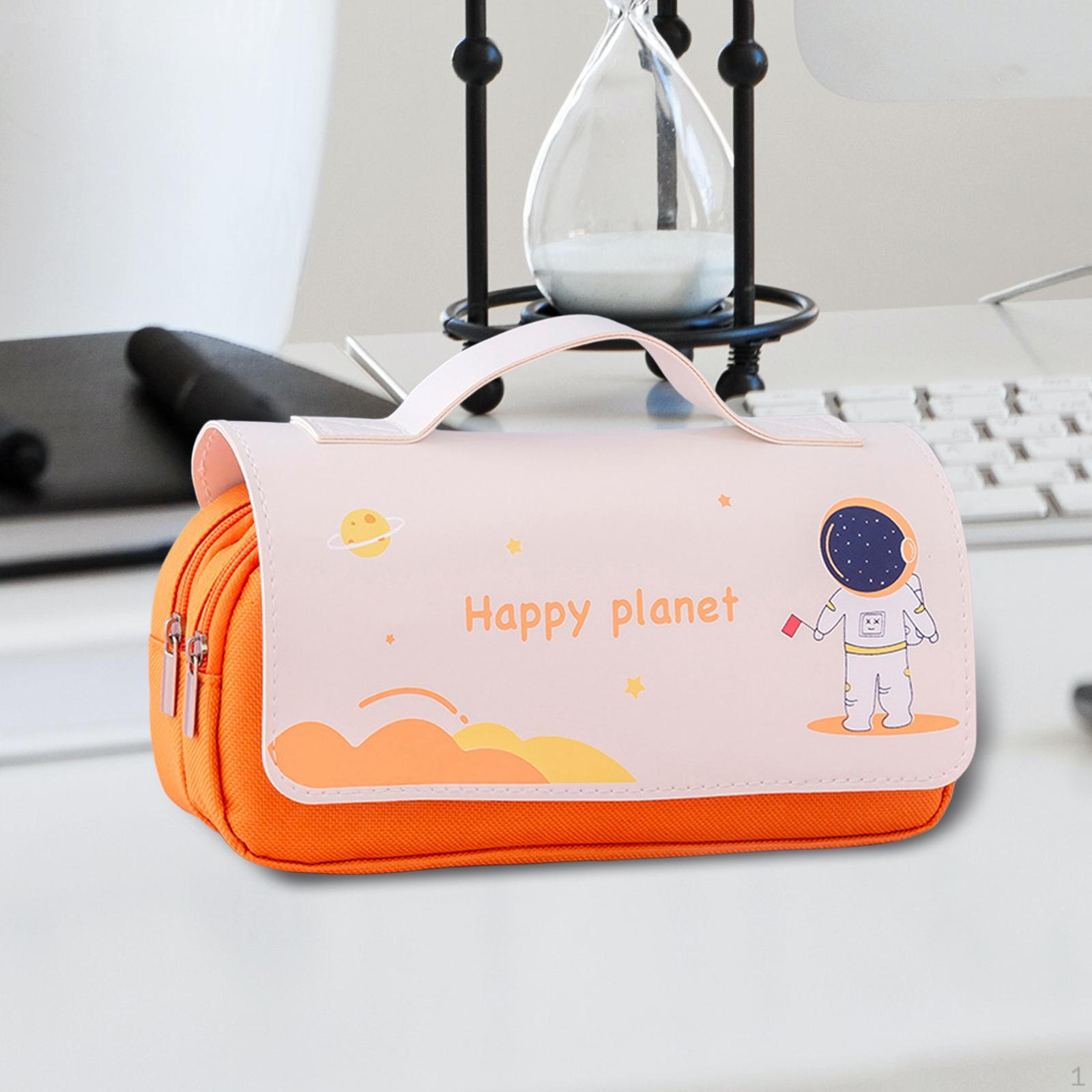 

Пенал большой емкости, сумка для канцелярских принадлежностей, маркер для детей оранжевый