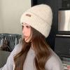 New wool hat women's autumn and winter big head circumference wool thickened warm ear protection knitted stacking hat cold hat
