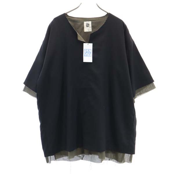 

неиспользованный VAST222 20ss С коротким рукавом Многослойный Вырез Скиппер 2 черных Мужской Б/у