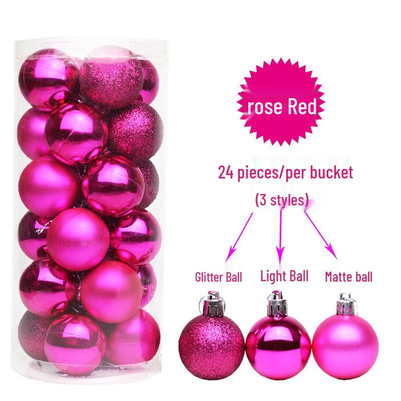 24-teiliges Weihnachtsbaumschmuck-Set: 3cm-8cm Mehrfarbige Plastikkugeln