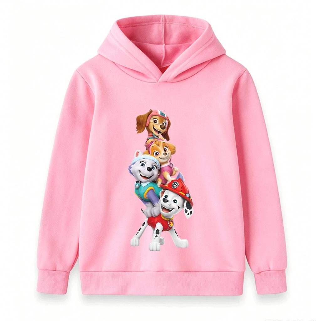 Cartoon Puppy Group Print Kids Hoodie Sweatshirt Boys Girls Casual Long Sleeve Pullover Top for Toddlers