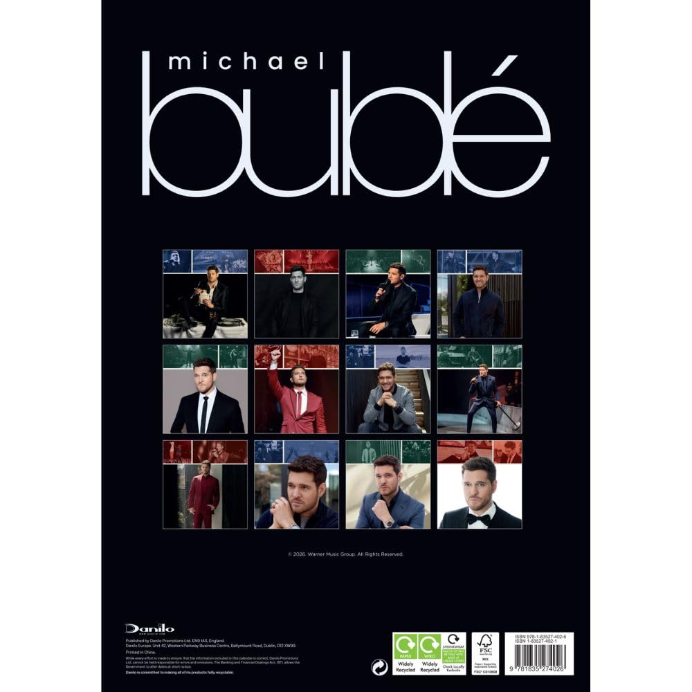 Michael Bublé 2026 A3 Wall Calendar