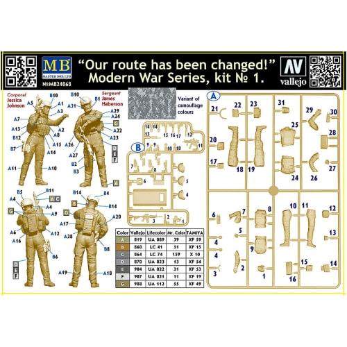Master Box 1/24 Modern Warfare Series 1 Corporal Jessica & Sergeant James Route Change? Plastic Model MB24068