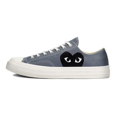 Mens Comme Des Garçons PLAY X Chuck 70 Low Steel Gray Unisex Sneakers Grey Egret Black 171849C