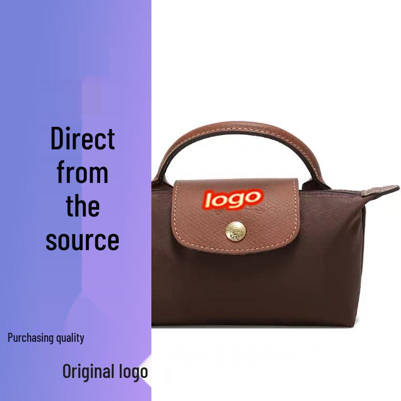 Dragon Inlaid Nylon Dumpling Shoulder Bag with Mobile Pocket