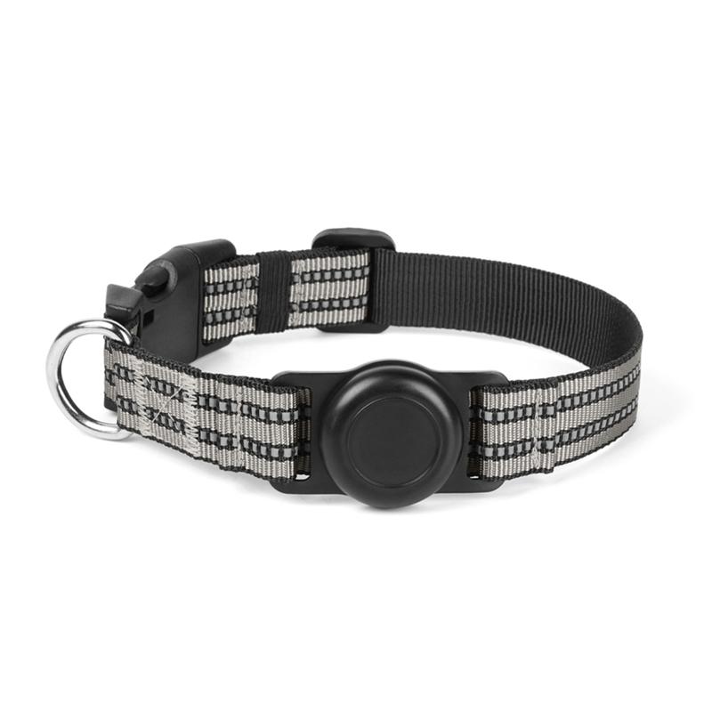 Pet Collar Adjustable Reflective Dog Collar Integrated Protective Cover Can Install Locator