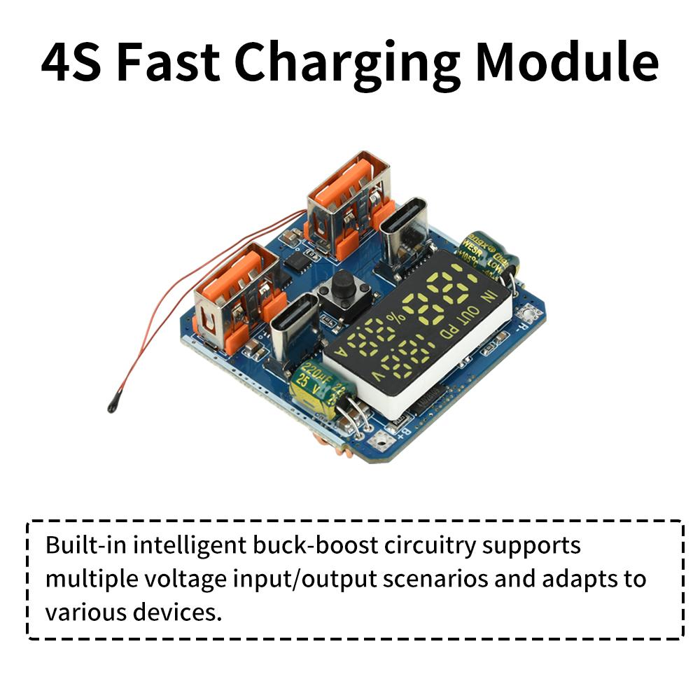 PD100W Fast Charging Module 4S 20V 5A Charge/Discharge Buck-Boost Module High-Power Output Lithium Battery Fast Charging