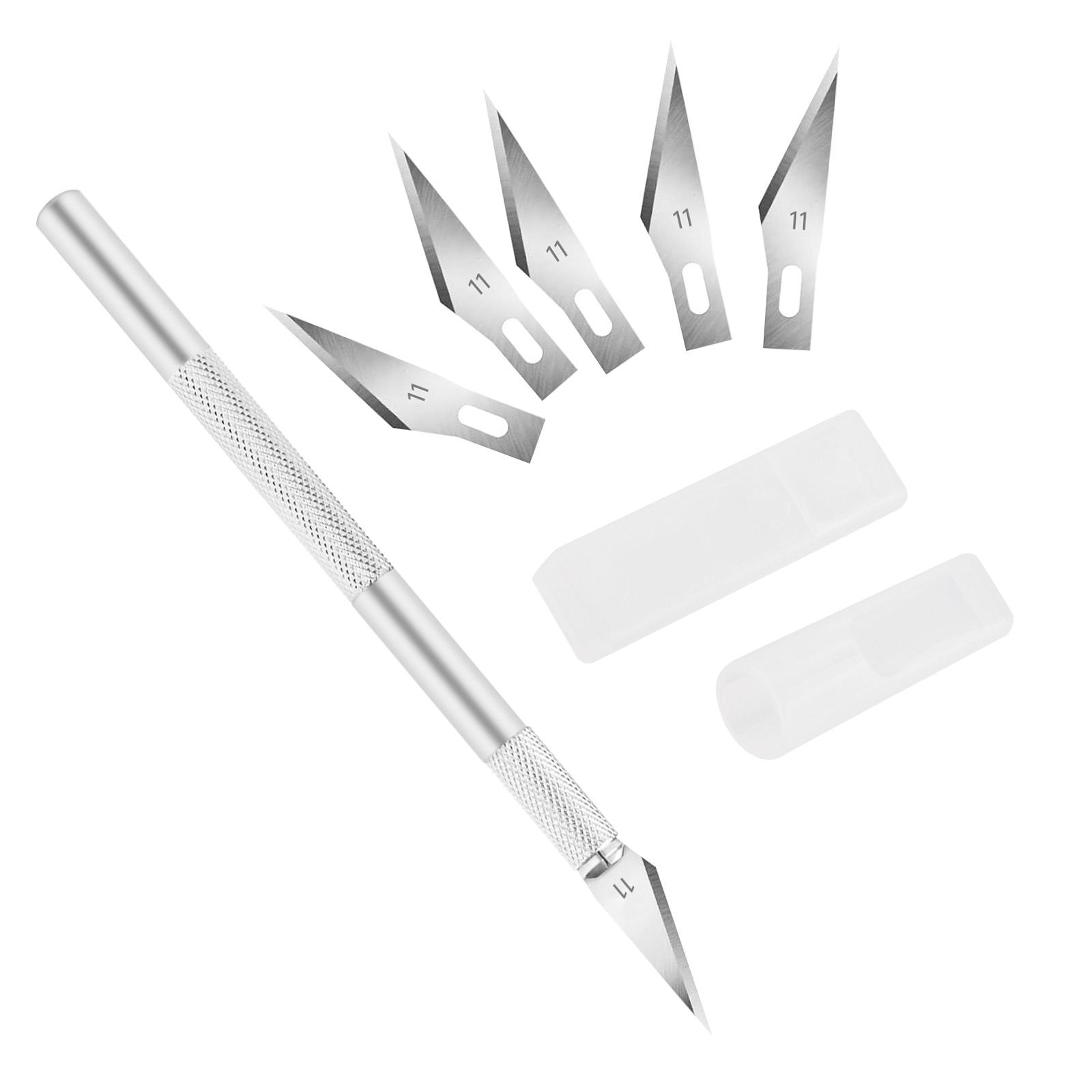 

Manganese Steel Wood Carving Tool Set with 5 Spare Blades for Crafting Arts Scrapbooking Stencil Exacto Chisel as shown