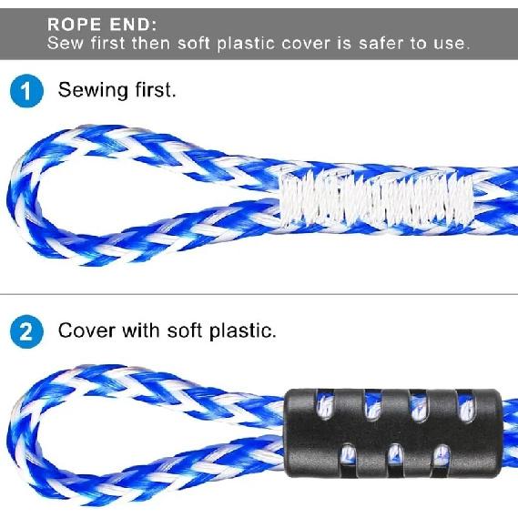 Heavy Duty Boat Tow Harness for Tubing, Stainless Steel Quick Connector, Self Centering Tow Rope for Water Sports Jet Ski Wakeboarding