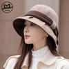 Hat Women's Autumn and Winter Fleece Thickened Versatile Basin Hat Winter Thickened Warm Knitted Hat Showing Face Small Bucket Hat