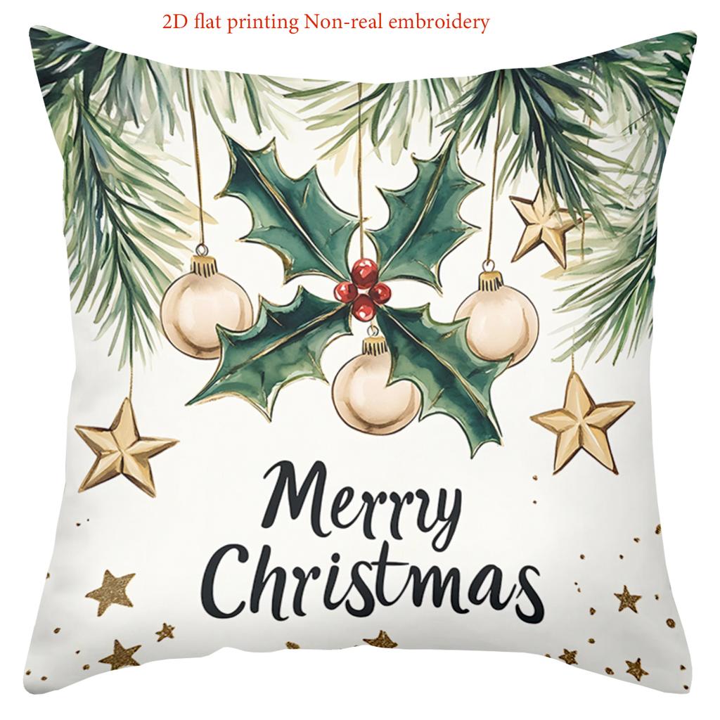 Christmas Decorative Pillows Merry Christmas 2D Printed Polyester pillowcase, sofa decorative cushion cov Headboard Pillow