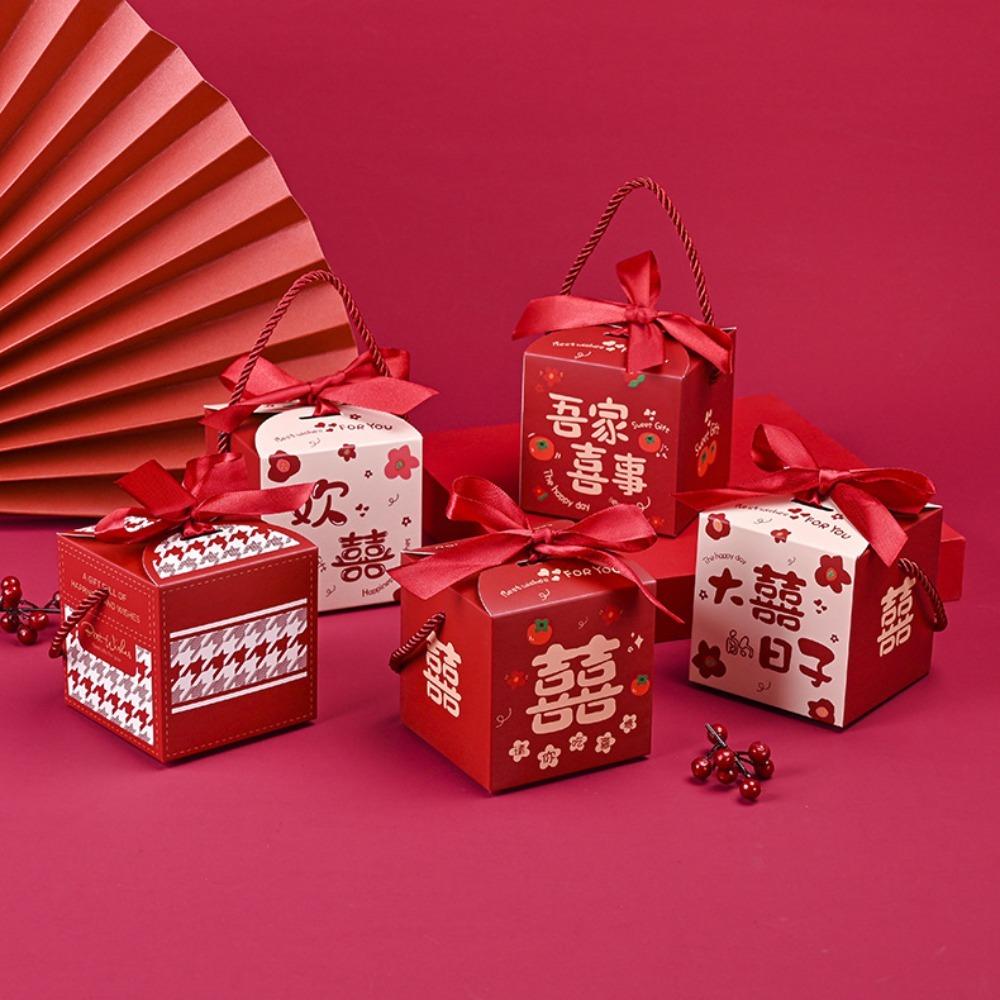 

Красная сумочка Портативная подарочная коробка Новая бумажная вечеринка Mariage