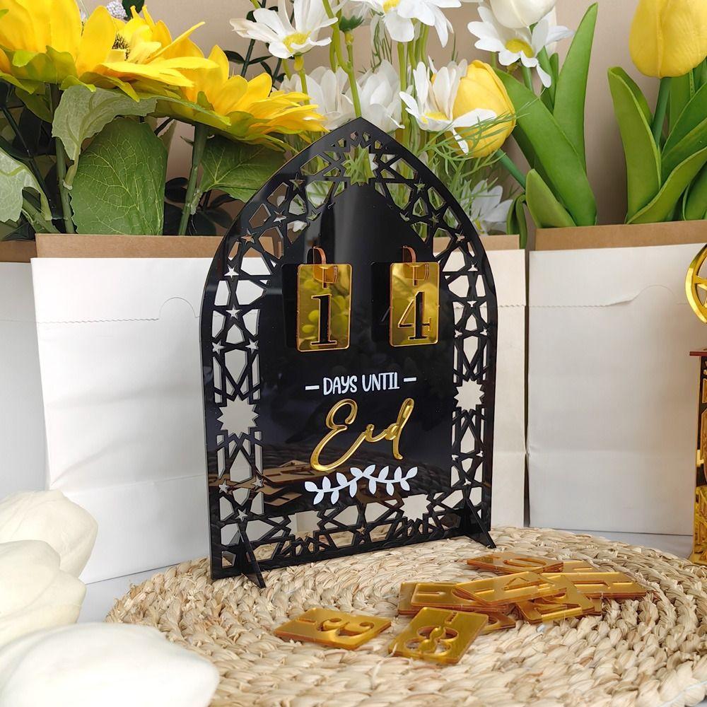 Ethnic Style Ramadan Countdown Calendar Mirror Surface Advent Day Calendar Board  Ramadan Kareem