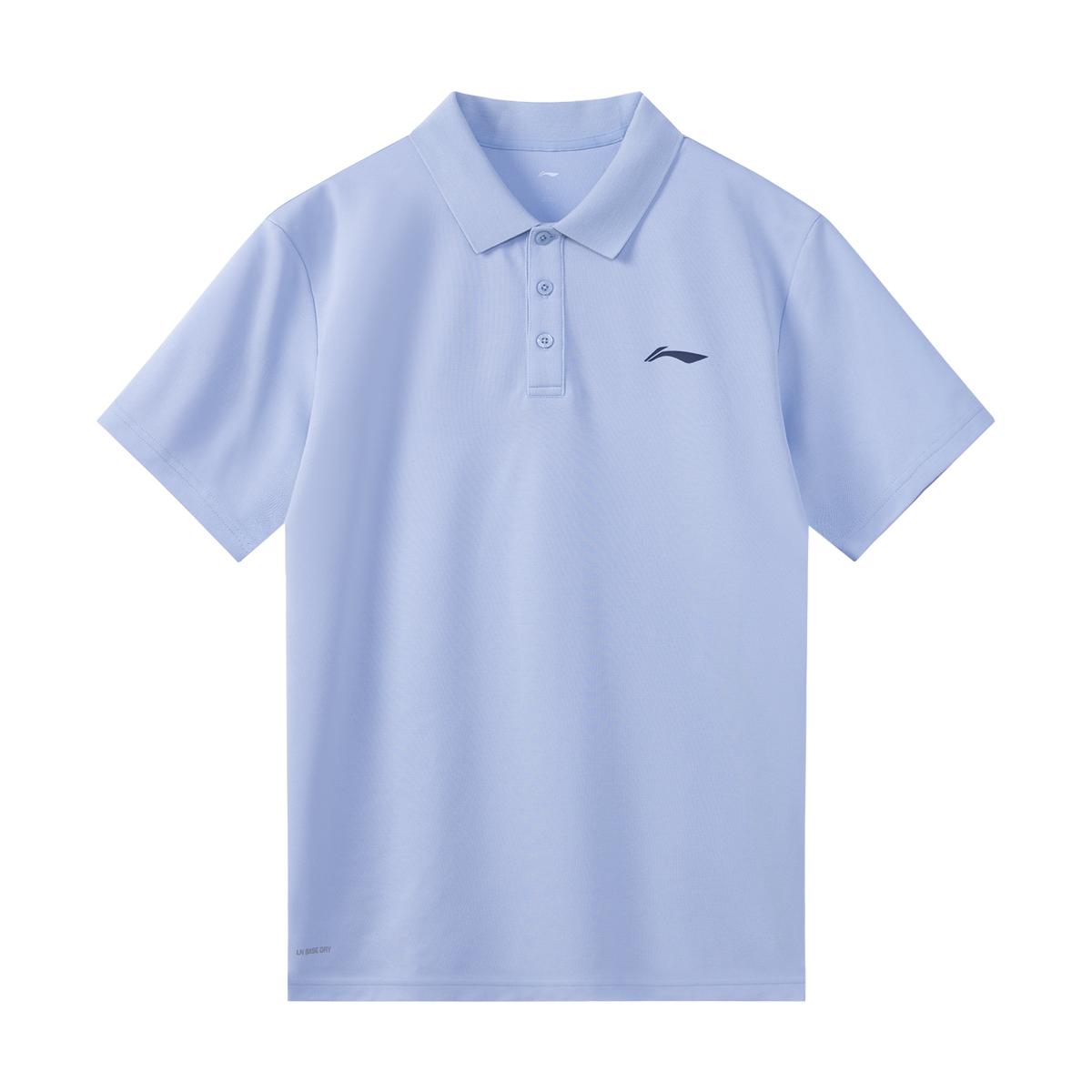 

Li Ning Модная Повседневная Дышащая Рубашка-Поло с Коротким Рукавом Мужские Топы Небесно-Голубой APLW511-5 S