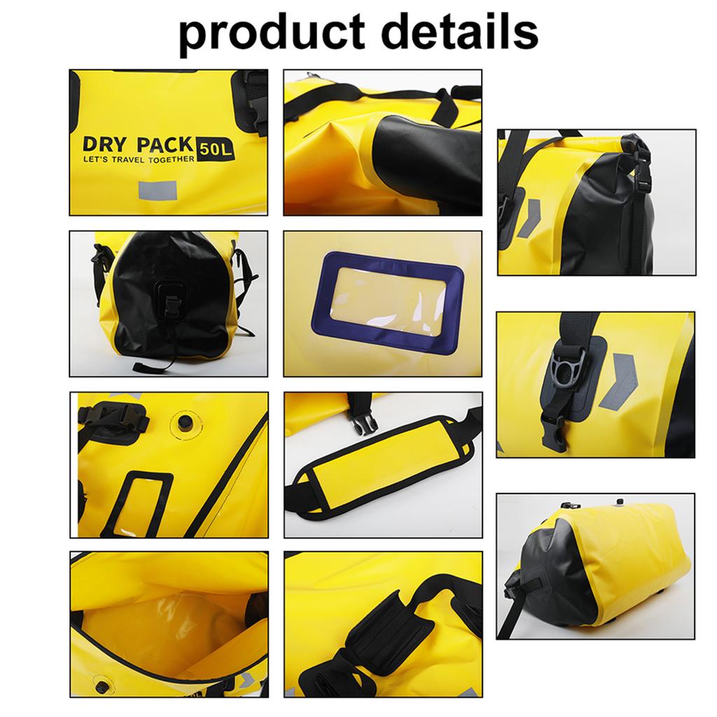   80L Motorcycle Dry Bag Tail Luggage Bag PVC Waterproof Duffel Bag for Motorcycling Camping Boating Fishing Kayaking