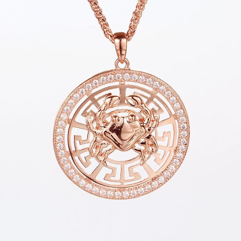 Pure Purple Gold Constellation Pendant Rose Gold Plated Color Gold Personalized Twelve Constellation Cards