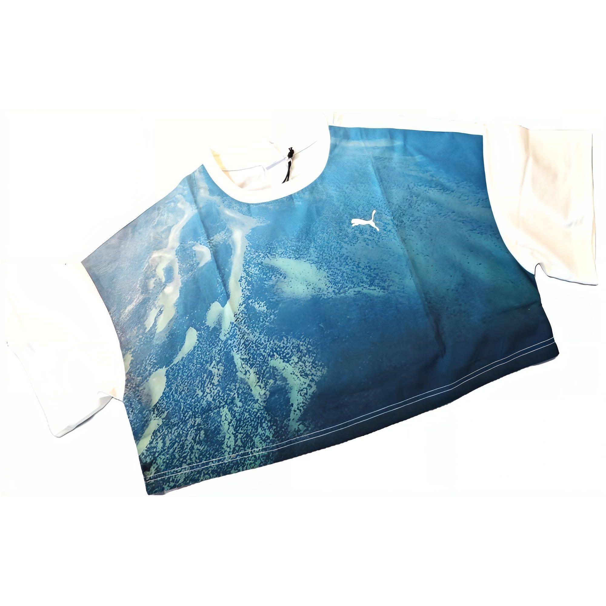 

Puma X Liu Collaboration Круглый вырез с принтом Свободная футболка с коротким рукавом унисекс Топы Haiyang 599013-52 XS