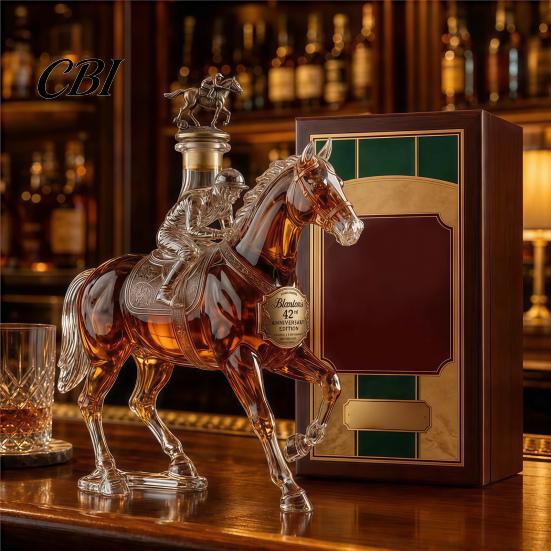 High Borosilicate Glass Decanter Whiskey Decanter, Horse Shape, Wine Bottle, Durable Conversation Starter Preserves Aroma And Flavor Container,