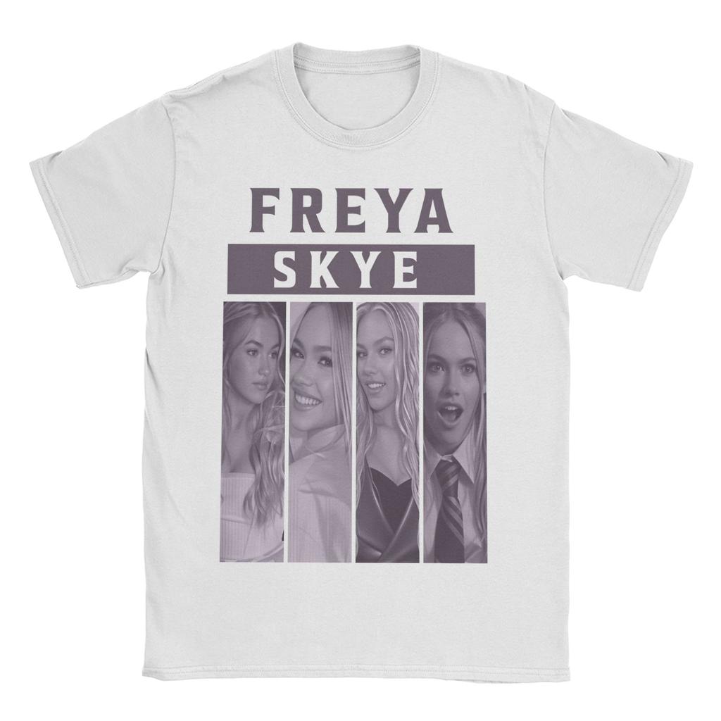Freya Skyes Pure Cotton TShirt For Mens Summer Aesthetic T Shirts O Neck Trendy Cool Tees Oversized Casual Clothing