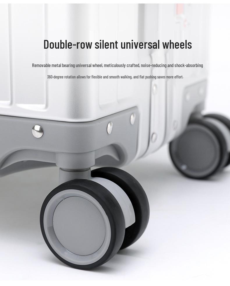 Aluminum-Magnesium Alloy Suitcase: 20-Inch Trolley & 24-Inch Travel Luggage with Password Lock