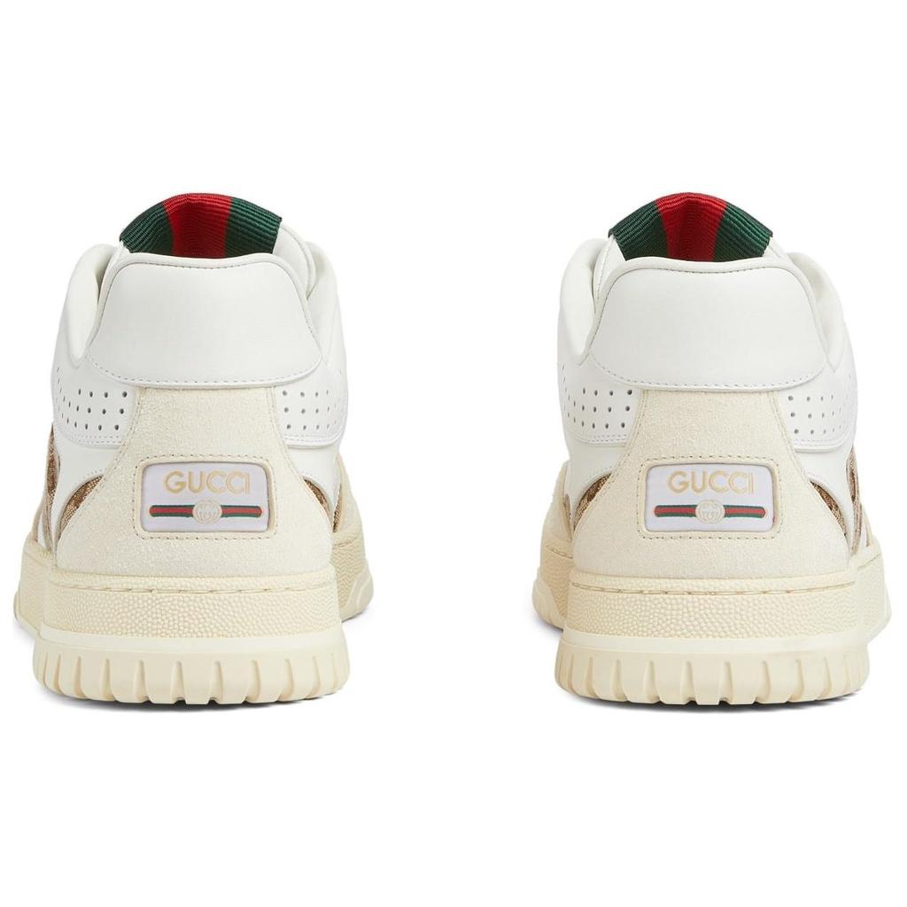 Gucci Re Web 24SS Leather Low Top Skateboard Shoes Men's White Brown 787476 AADHW 9573