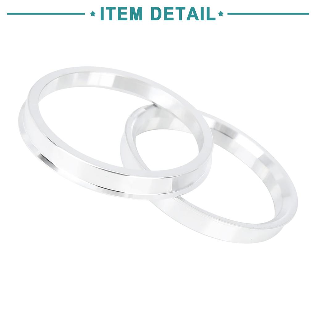 ACROPIX 72.6-64.1 mm Hub Centering Ring Silver Tone 4pcs