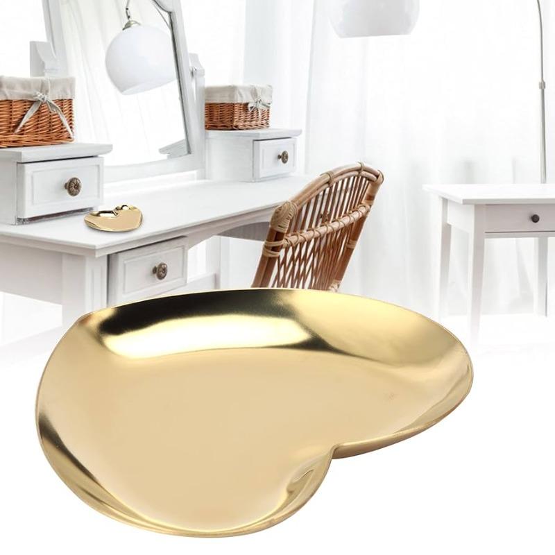 Floral Stainless Steel Bathroom Tray Decorative Organizer for Jewelry Cosmetics and Rings Modern Decor Accessory Perfect Gift