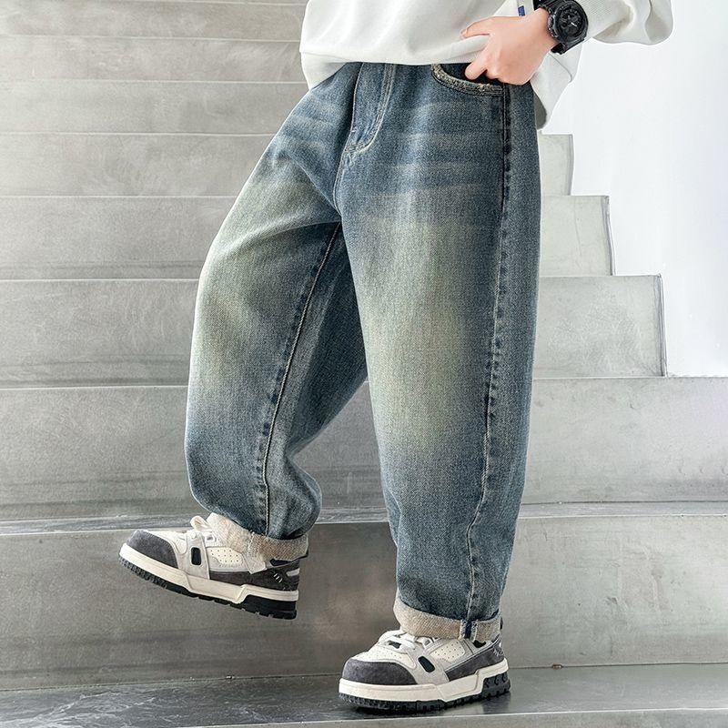 Children's Clothing Boys' Straight Leg Jeans Korean Children's Pants Handsome and Versatile Pants