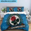 3PCS Blackburn Rovers Fc Crest Printed Bedding Set, Includes A Duvet Cover and Two Pillowcases for Bedroom, Suitable for All Seasons