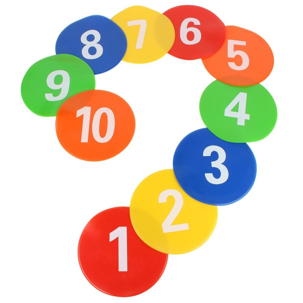 11PCS Round Flat Training Discs Mixed Colors Marker Set Portable Field Markers Agility Practice