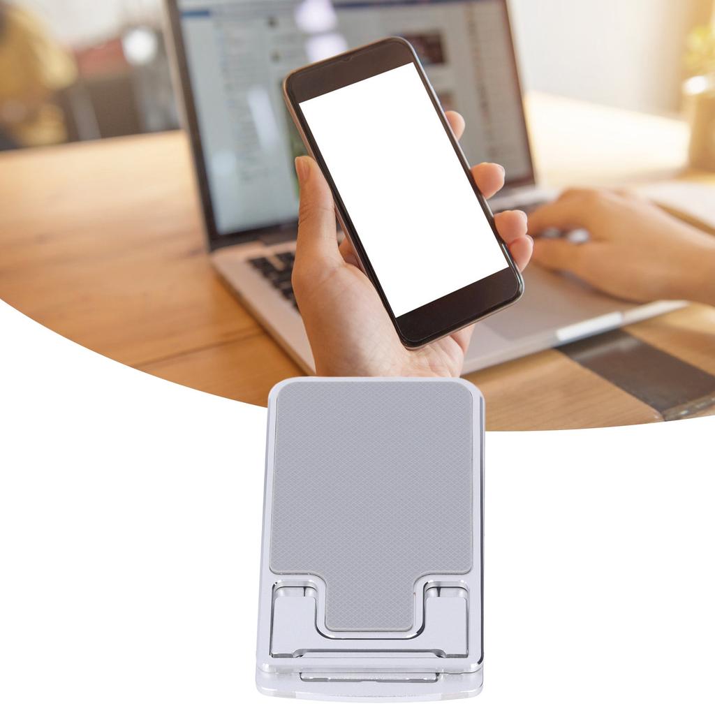 Phone Stand Foldable Portable Ergonomic 7 Angle Adjustments Bottom Silicone Aluminum Alloy Tablet Holder