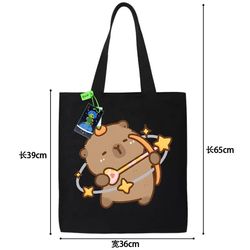 High value kapibara canvas bag anime small fresh ins simple portable handbag