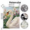 DIY Framed Pearl Painting Kit Swan and Irises 3D Sparkling Bead Art Canvas Elegant Home Wall Decor Creative Gift for Women To Relax