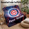 Chicago Cubs Benutzerdefinierte Flanell-Kuscheldecke Drucken Sie Ihren Namen Text Weiche Warme Decke Weihnachtsgeschenk