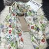 Chinese Rose 100% Silk Scarf Shawl Women Spring Fall Long Scarves Bufanda Summer Beach Shawls Foulard Elegant Winter Blue Scarf