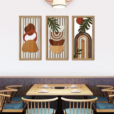 3pcs Hollow Wall Art Bohemian Style Hollow Wood Art Wall Decoration Abstract Geometry Wall Art Bedroom Living Room Dining Room