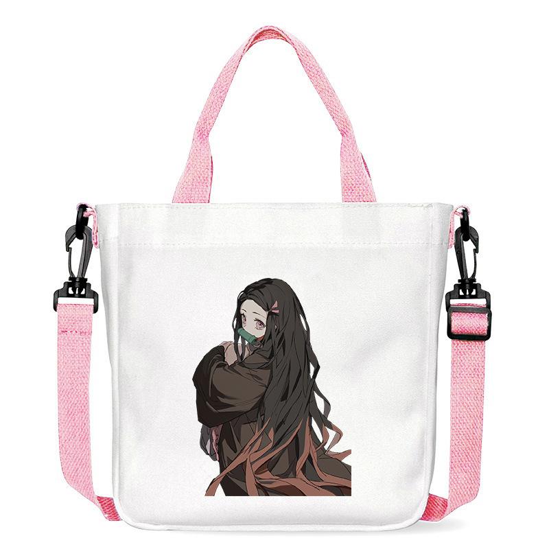 Borsa in Tela Stampata Crossbody Borsa a Mano Borsa a Spalla Fumetti Manga Giapponesi Nezuko Kamado Demon Slayer 7552