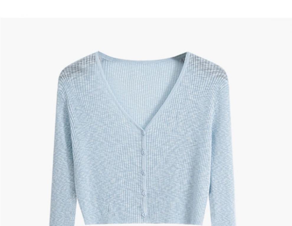 Women's 2025 V-Neck Ice Silk Knit Summer Cardigan – Lightweight Sun Protection Cover-up
