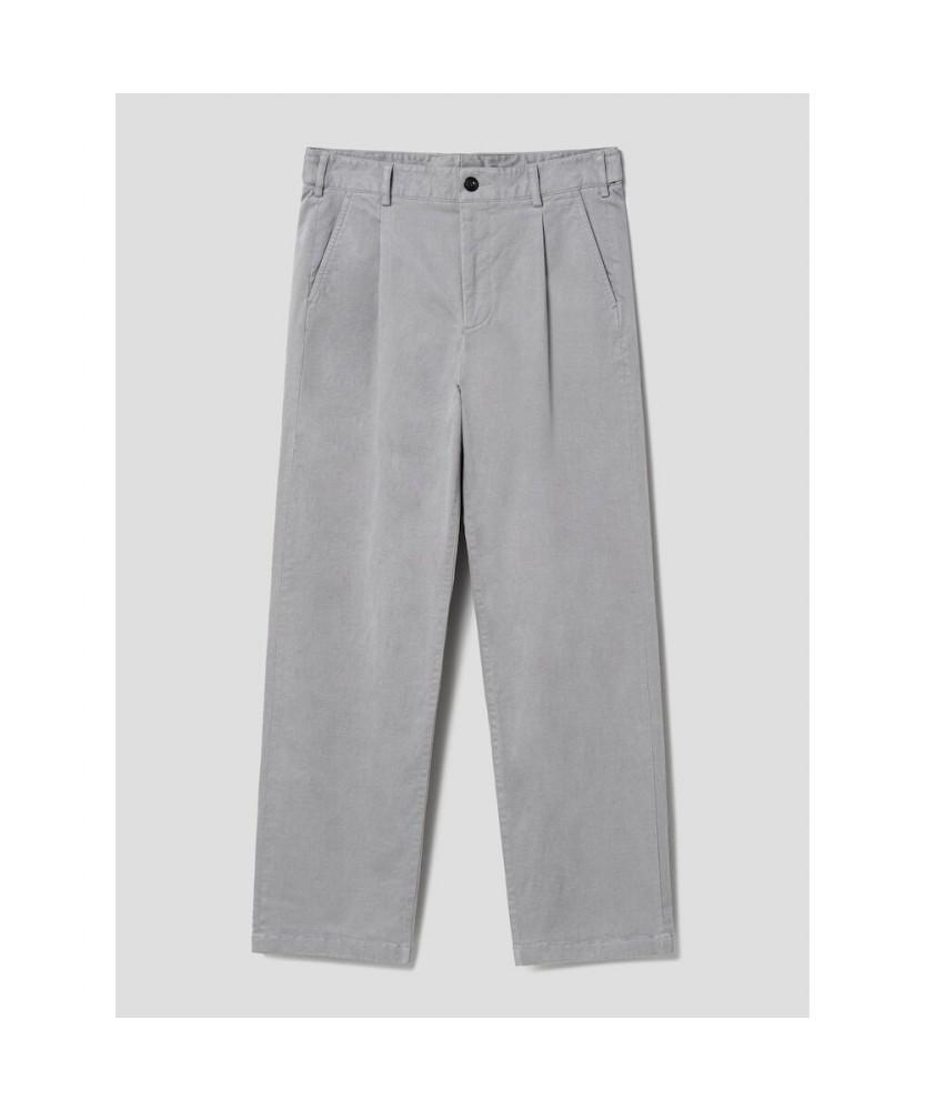 SHIFT.G Semi Wide Brushed Cotton Pants Light Gray