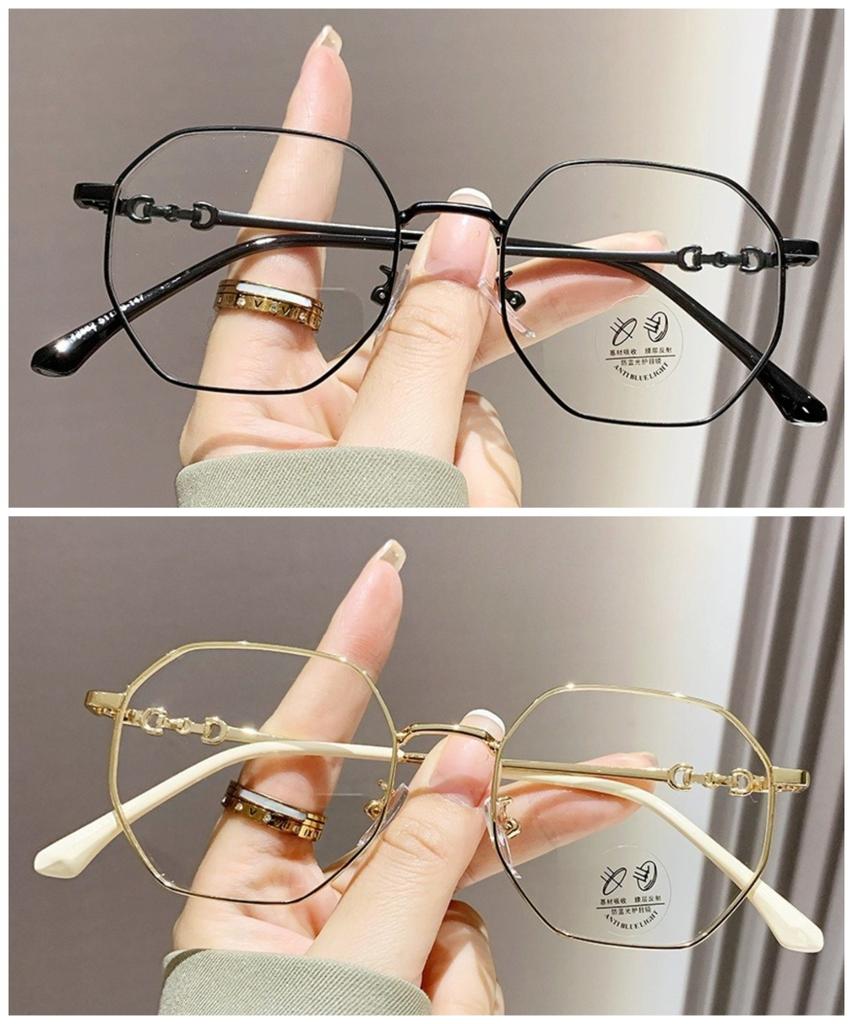 Ultralight Glasses Women Men Anti Blue Rays Polygon Frame Eyeglasses Anti-radiation Eyeglasses Korean Ultralight Glasses