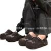 Ruodan~ 2025 autumn and winter new lamb wool piled platform casual half-drag Boken shoes women's warm cotton slippers