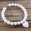 Exaggerated Round Bead Heart Pendant Necklace For Women Handmade Adjustable Chain Choker Party Jewelry Gift Collar