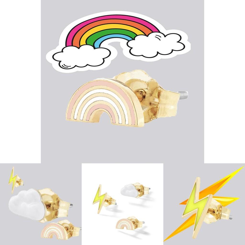 Trendy Lightning Rainbow Cloud Earrings Chic Fashionable Alloy Women's Jewelry