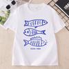 Summer Fish TShirt Unisex Ladies Beach Coastal Design Printed Tshirts Cotton Short Sleeve Round Neck Printed Tshirt Casual Short