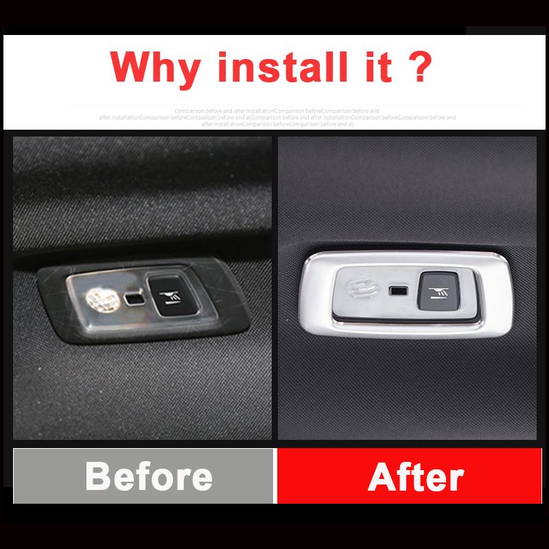 Edelstahl-Hinterleselichtrahmen-Dekorationsaufkleber-Ordnung für Volvo XC60 2018 – Innendachlampen-Zubehör